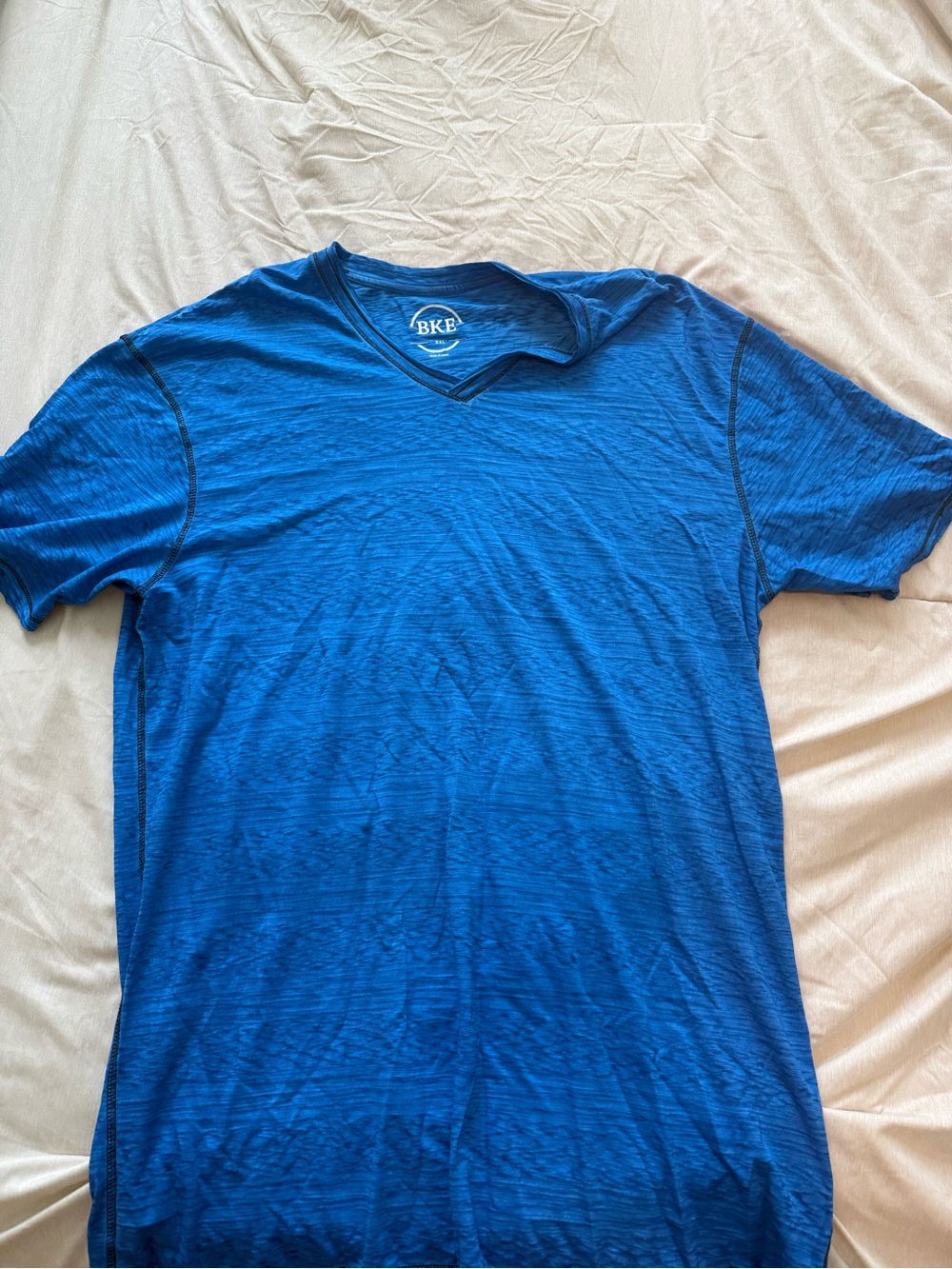 BKE Men’s Royal Blue V-Neck Short Sleeve Shirt